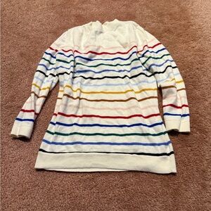 Talbots Ivory Sweater with Vibrant Stripes